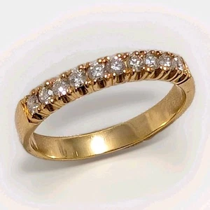 Anello Giappone Pila Diamanti Fascia 18K Misura 5,75 - Foto 1 di 8
