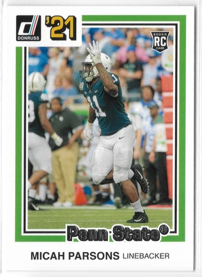 2021 Panini Chronicles Draft Picks Donruss Retro #27 Micah Parsons RC Penn State - Image 1 of 2
