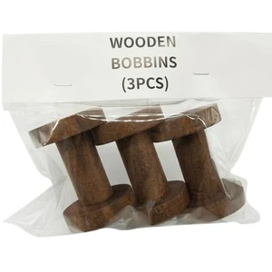 3pcs Empty Wooden Bobbins Spools Thread Sewing Machine Wire Needlework - Picture 1 of 8