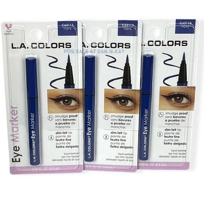 L.A. Colors   Eye Marker  C62113 Navy  Smudge Proof Liquid Eyeliner Lot of 3 - Image 1 of 3