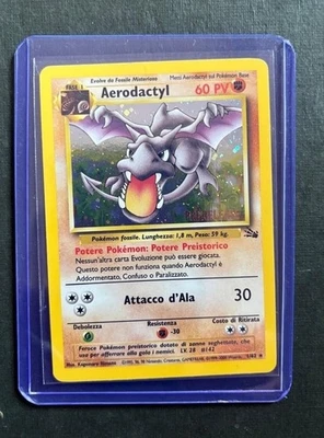 Pokemon TCG Card Fossil Aerodactyl Holo Rare Italian Prerelease 1/62 - Image 1 of 2