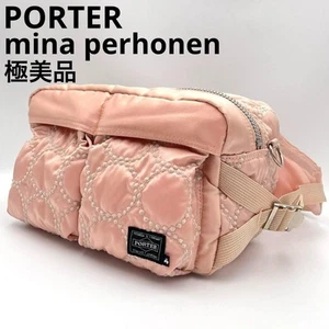 Yoshida Porter x Mina Perhonen Tambourine waist bag pink Used - Picture 1 of 15
