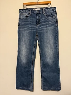 🔥 Пряжка BKE Джейк мешковатые 36 XXL бутлег 36 x 30 джинсы мужской эластичной джинсовой ткани - Изображение 1 из 4