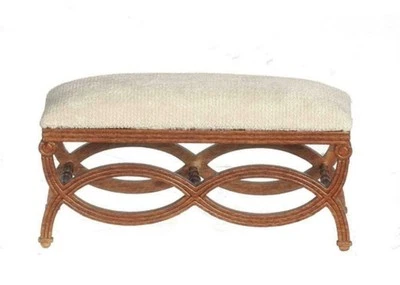 Dollhouse Victorien Banc De Lit En Noyer JBM Miniature Meubles De Chambre - Photo 1/4