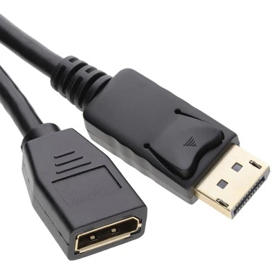 Displayport Stecker Zu Buchse Verlängerungskabel Gold 2m - Bild 1 von 4