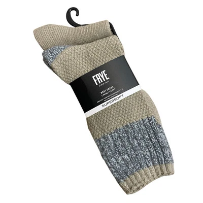 Frye Supersoft 2 Pack Brown & Gray Colorblock Knit Boot Socks Women’s Shoe 5-10 - Image 1 of 4