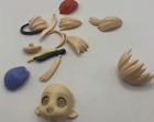 Mixed Nendoroid Hair Parts Face Plate Fodder Lot Unknown Characters Nendo Anime