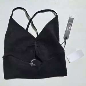 ¡NUEVO CON ETIQUETAS! Camiseta sin mangas corta negra POOF NEW YORK talla M/L para mujer - Imagen 1 de 2