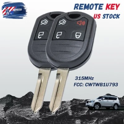 2 For 2008 2009 2010 2011 2012 2013 2014 2015 Ford Explorer Edge Remote Key Fob Foto 1 de 4