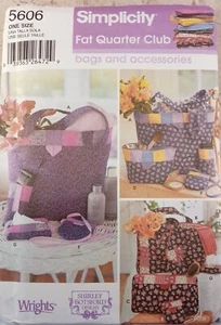 Simplicity 5606 Fat Quarter Club Botsford UNCUT Sewing Pattern Bag Tote Handbag+ - Picture 1 of 8