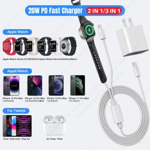 Magnetic For iWatch iPhone Charger Cord USB C Adapter Watch 9/8/7/6/5/4/3/2/1/SE - Picture 1 of 21