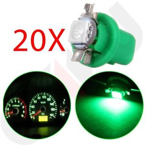 20X Green T5 B8.5D 5050 1SMD LED Bulbs Dashboard Cluster Gauge Light Lamp US