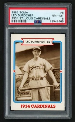 1987 TCMA LEO DUROCHER #6 1934 ST. LOUIS CARDINALS PSA 8 NEAR MINT-MINT - Image 1 of 2