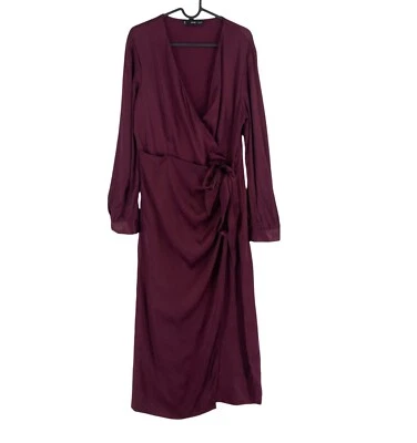 Mango Mng Mujer Violeta Body Lazo Vestido Talla L - Imagen 1 de 4