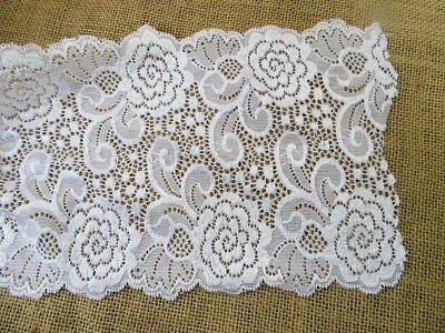 95Meter White Lace Lacemaking Craft Trim 17.5cm wide - image 1 of 4