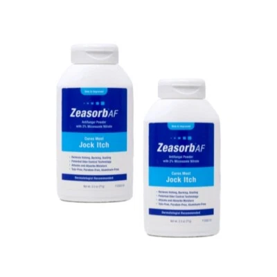 2件装Zeasorb-Af抗真菌Jock Itch超吸水粉2.5盎司(71克)每件 — 第 1/4 张图片