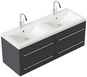 Doppelwaschplatz 144cm Doppelwaschtisch Aurelion XL Badmöbel Unterschrank Becken - Bild 1 von 11