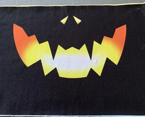 Carved Pumpkin Black Mouth #3 Panel 100% Cotton Woven Adult Size 9x6” - Picture 1 of 1
