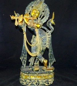 Ajanta Krishna, der tanzende Krishna, Messingguss aus Indien - Bild 1 von 2
