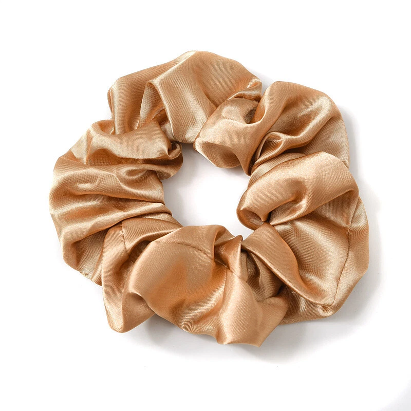 Satin Silk Solid Color Elastic Hair Band Scrunchie Large Intestine Circle Ring - Image 1 of 1