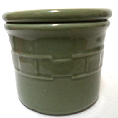 Tarro de pinta Longaberger tapa tejida tradiciones gres salvia 1 pinta cerámica Foto 1 de 4