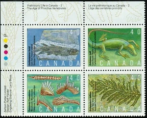 Canada sc#1309a Prehistoric Life in Canada - 2: Fossil, UL Imprint Block Mint-NH - Bild 1 von 2