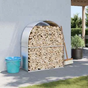 vidaXL Portaceppi Argento 120x45x140 cm in Acciaio Zincato - Foto 1 di 1