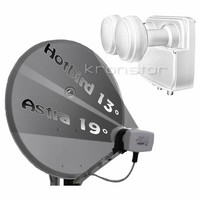 SAT-Anlage ANTHRAZIT 80cm Astra-Hotbird für 4 Teilnehmer DIGITAL Full HD+ 4K UHD