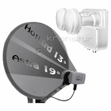 SAT-Anlage ANTHRAZIT 80cm Astra-Hotbird für 4 Teilnehmer DIGITAL Full HD+ 4K UHD