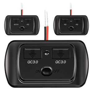 12V/24V Car Charger Socket Type C USB A QC3.0 PD RV USB Wall Outlet Car Charger - Zdjęcie 1 z 15