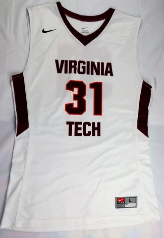 VIRGINIA TECH HOKIES Men’s L White Basketball Jersey #31 NCAA Nike New W/O Tags Cover