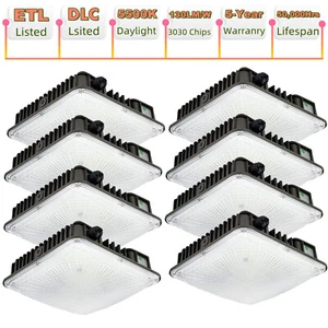 LED Wall Mounting 70Watt LED Canopy Ceiling Light Outdoor, 5500K White - 8 Pack - Picture 1 of 11