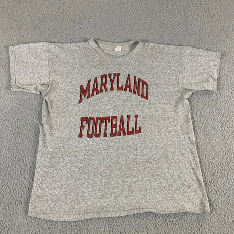 Vtg Maryland Terrapins T-Shirt Mens XL (fits like L) Gray Single Stitch Champion Cover