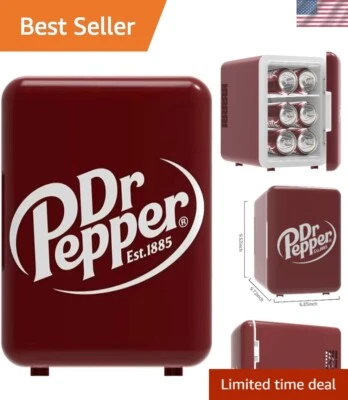 Personal 4L Maroon Mini Fridge - Eco-Friendly, Perfect for Beverages & Food - Image 1 of 4