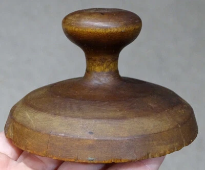 ANTIQUE Primitive SWEET PATINA! Hand Carved TREEN Wood BUTTER PRINT Stamp Mold - Image 1 of 4