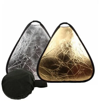30cm (12") 2-in-1 Collapsible Portable Studio Light Reflector - Gold & Silver - Image 1 of 4