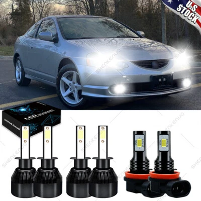 Combo de faros LED altos/bajos + bombillas antiniebla 6000 k para Acura RSX 2004 2003 2002 Foto 1 de 4