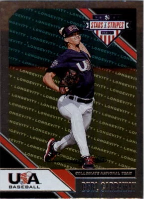 2020 USA Baseball Stars and Stripes Longevity Parallel #15 Burl Carraway - NM-MT - Image 1 of 2