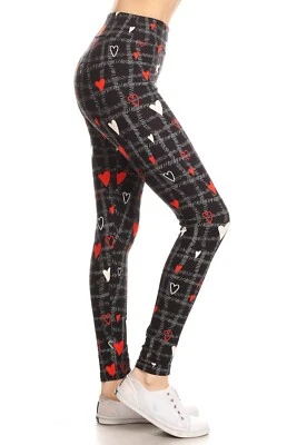 Leggings de cintura alta suaves mantecosos patrones de corazón niños, ¡reg y + tallas disponibles!! Foto 1 de 4