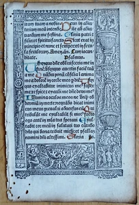 Post Incunable Leaf Book of Hours Vostre Illustrated Border Initials (C) - 1501 - Picture 1 of 2