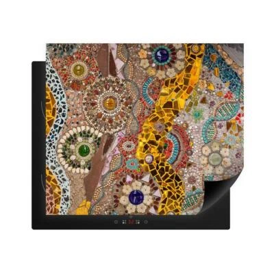 DECORWELT Herdabdeckplatte aus Kunststoff Mosaik Keramik Bunt Induktionsmatte Schutz Küche