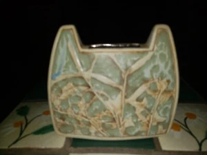 Vintage malaysische Studio TENMOKU Keramik 5,5" große Handtasche Taschenvase - Bild 1 von 8