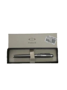Parker Rollerball Black Ink Fountain Pen Chrome/Brown With ABS Logo Monogram. - Picture 1 of 3