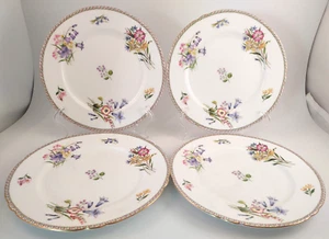 Set of 4 Shelley Wild Flowers (Gainsborough) 8" Salad Plates - Made in England - Imagen 1 de 11
