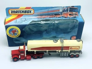 1987 Matchbox Superkings K-127 Peterbilt Semi Tanker Truck Getty DieCast 12 inch - Picture 1 of 5