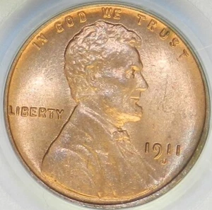 1911 D Lincoln Wheat Cent MS 65 RD PCGS/CAC BU Unc Red NGC Registry [700] - Picture 1 of 4