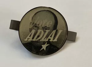 De colección 1956 Vote Adlai Stevenson campaña política botón lenticular clip de corbata - Imagen 1 de 4
