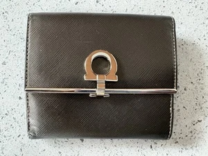 FERRAGAMO Metallic Gold/ Bronze /Brown Wallet W/Coin Slot In Very Good Condition - Picture 1 of 9