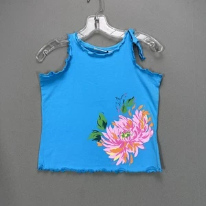 Mary-Kate and Ashley Tank Top Girls Large 10/12 Blue Floral Summer Sorbet NWT - Picture 1 of 13