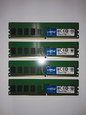 0027 -- Lote de 4 x 4GB Crucial DDR4-2133 UDIMM RAM, Grau A - Imagem 1 de 3
